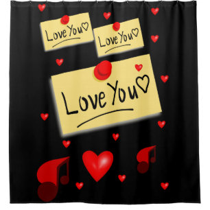 valentines day black love showercurtain
