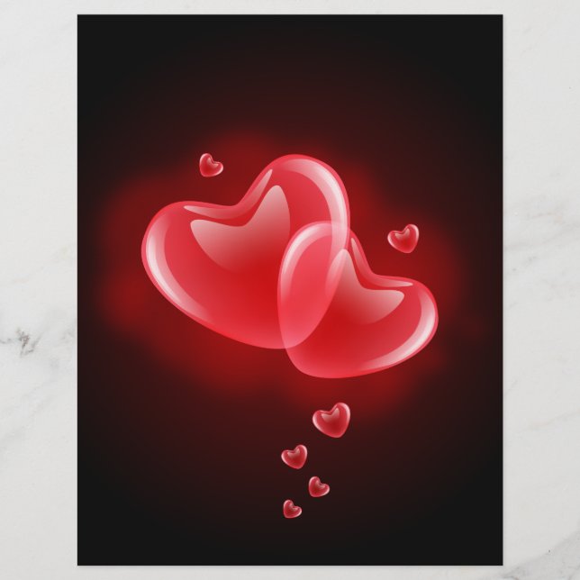 Valentine's day blazing hearts flyer (Front)