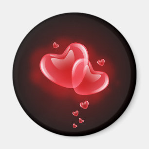 Valentine's day blazing hearts magnet