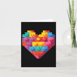 Valentines Day Blocks Heart Bricks Boys Girls Kids Card