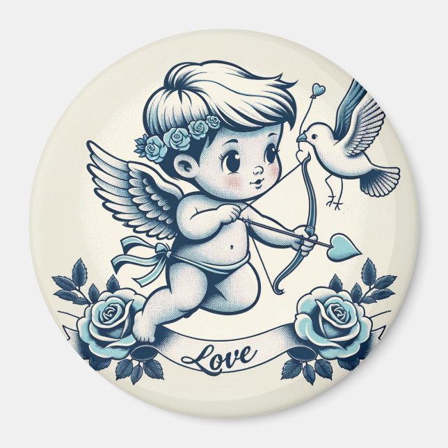 Valentine's Day blue cupid  Magnet (Front)
