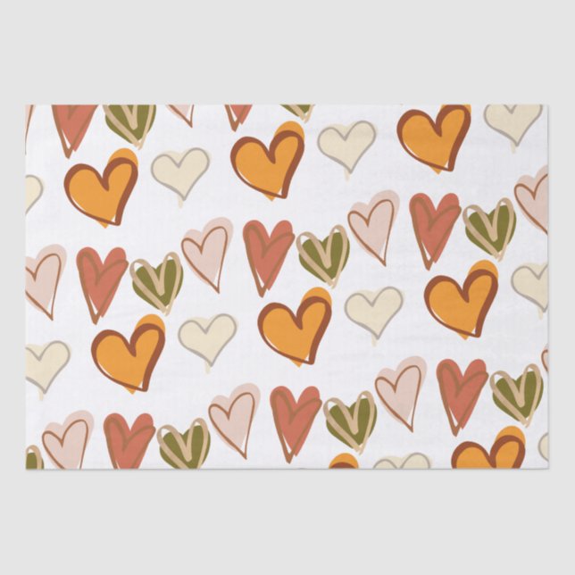 Valentines Day Boho Hippie Heart Tissue Paper (Front)