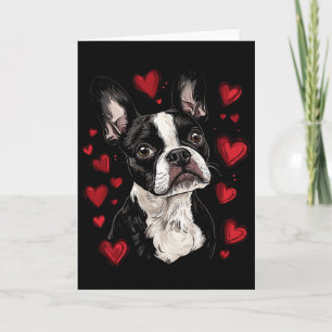 Valentine's Day Boston Terrier  Card