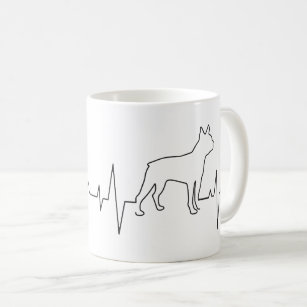 Valentine's Day Boston Terrier Heartbeat Dog Lover Coffee Mug