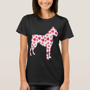 Valentines Day Boxer Hearts Puppy Dog Lover T-Shirt