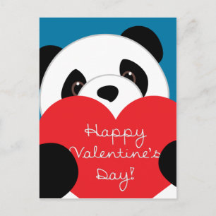 Valentine's Day Boy Panda Postcard