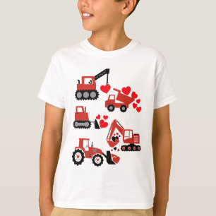 Valentines Day Boys Kids Toddler Construction Truc T-Shirt
