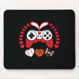 Valentines Day Boys Men Hearts Gaming Basketball B Mouse Pad