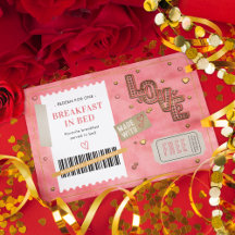 Valentine's Day Breakfast Bed Love Couples Coupon