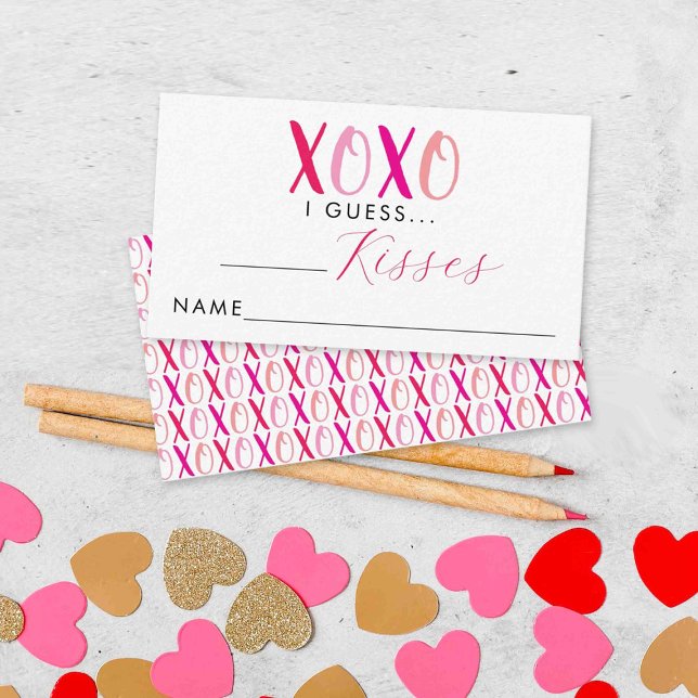 Valentine's Day Bridal Shower How Many Kisses Game Enclosure Card (Creator Uploaded)