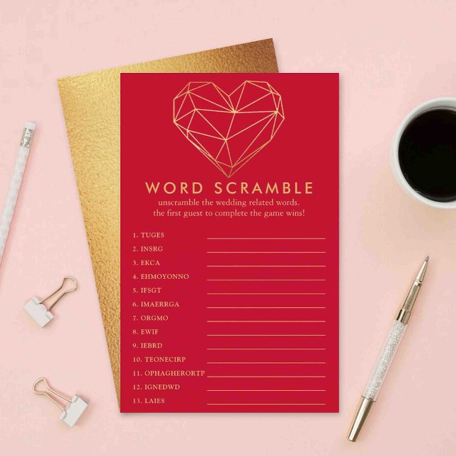 Valentine's Day Bridal Shower Word Scramble Game (Creator Uploaded)