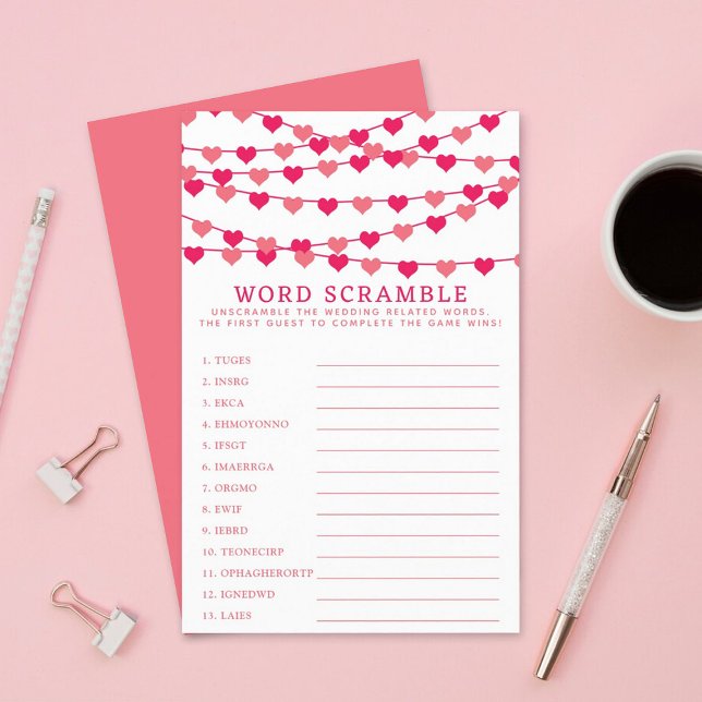 Valentine's Day Bridal Shower Word Scramble Game (Creator Uploaded)