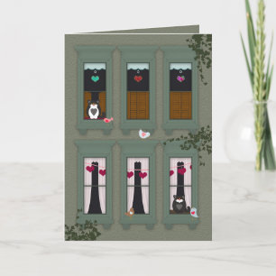 Valentine's Day Brownstone Windows Fat Cats  Announcement