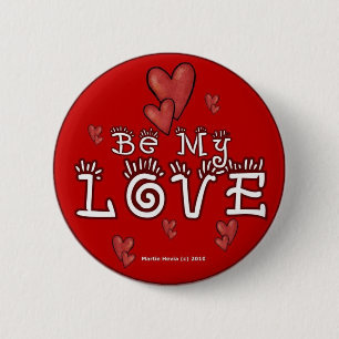 Valentine's Day Buttons/Pins (3) 2 Inch Round Button