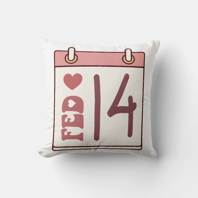 Valentine's Day Calendar Throw Pillow (Front)