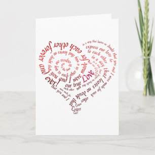 Valentine's Day Calligraphy Heart With Verse Holiday Card