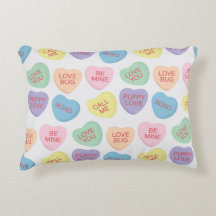 Valentines Day Candy Conversation Hearts Pillow