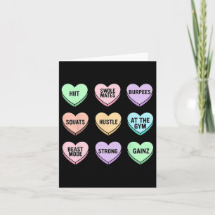 Valentines Day Candy Heart Bodybuilding Fitness Co Card