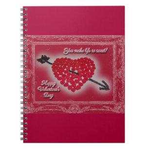 Valentine's Day Candy Heart Greeting Notebook
