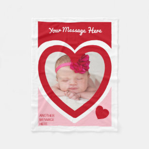 Valentine's Day Candy Hearts Box Custom Photo Fleece Blanket