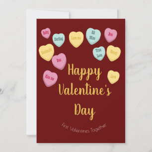 Valentines Day Candy Hearts Conversation Photo Holiday Card