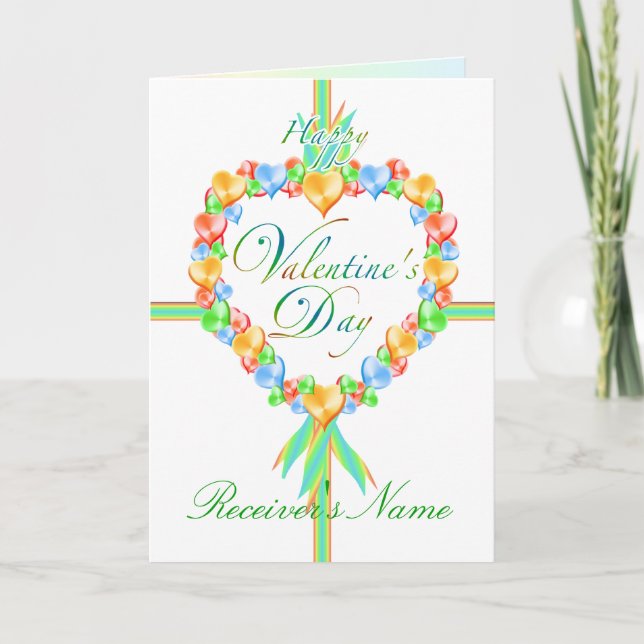 Valentine's Day Candy Hearts Custom Card (Front)