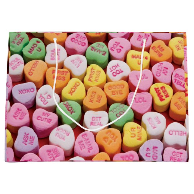 Valentines Day Candy Hearts Gift Bag (Front)