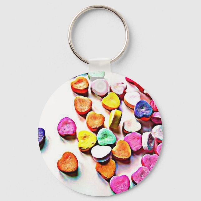 Valentine's Day Candy Hearts Keychain (Front)