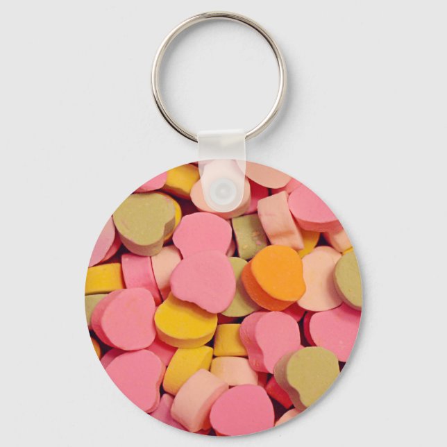 Valentine's Day Candy Hearts Keychain (Front)