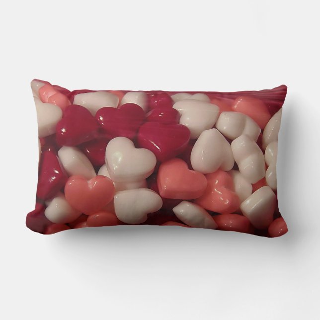 Valentine's Day Candy Hearts Lumbar Pillow (Front)