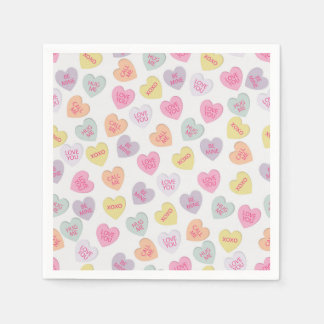 Valentine's Day candy hearts napkin