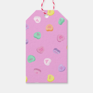 Valentines Day Candy Hearts Pattern Gift Tags