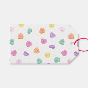 Valentines Day Candy Hearts Pattern Gift Tags