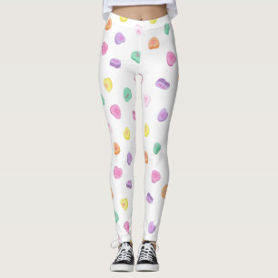 Valentines Day Candy Hearts Pattern Leggings