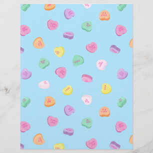Valentines Day Candy Hearts Pattern Letterhead