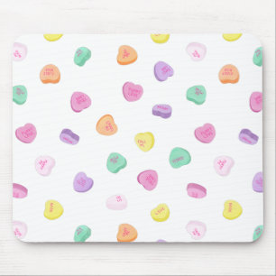 Valentines Day Candy Hearts Pattern Mouse Pad