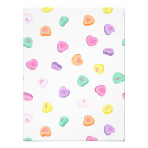 Valentines Day Candy Hearts Pattern Photo Print