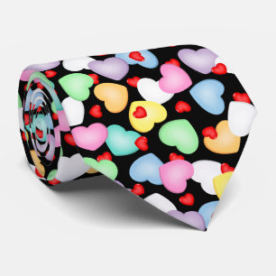 Valentine's Day Candy Hearts Pattern Tie