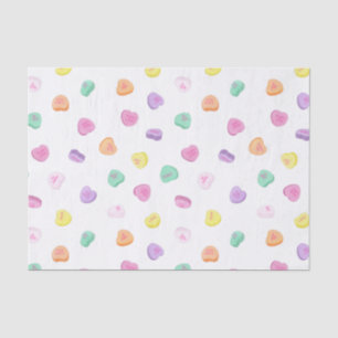 Valentines Day Candy Hearts Pattern Tissue Paper