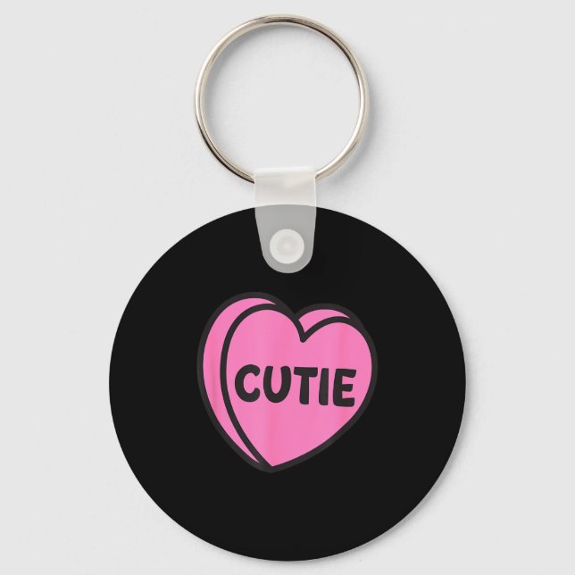 Valentines Day Candy Sweet Hearts Love Cutie  Keychain (Front)