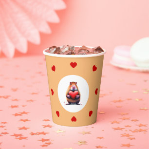 Valentine's Day Capybara Paper cup