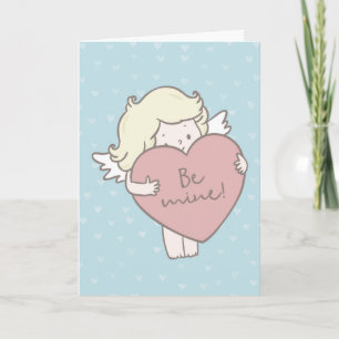 Valentines Day card, 'be mine' cupid Holiday Card