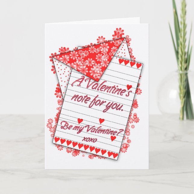 Valentine's Day Card, Be My Valentine? Holiday Card (Front)