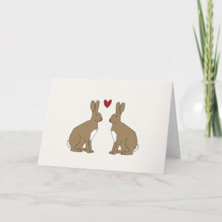 Valentine's Day Card Cute Rabbits