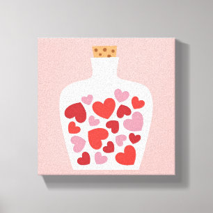 Valentine's Day card design Canvas Print