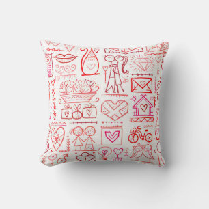 Valentine's day card design. Love and Wedding seam Throw Pillow