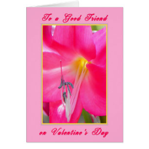 Valentine's Day Card for a Friend Pink Lily