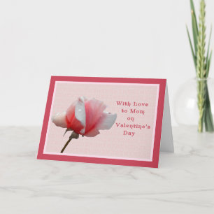 Valentine's Day Card for Mom Pink Rose