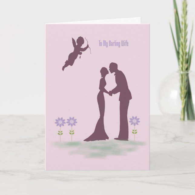 Valentine's Day Card for Wife, Silhouette Couple (Front)