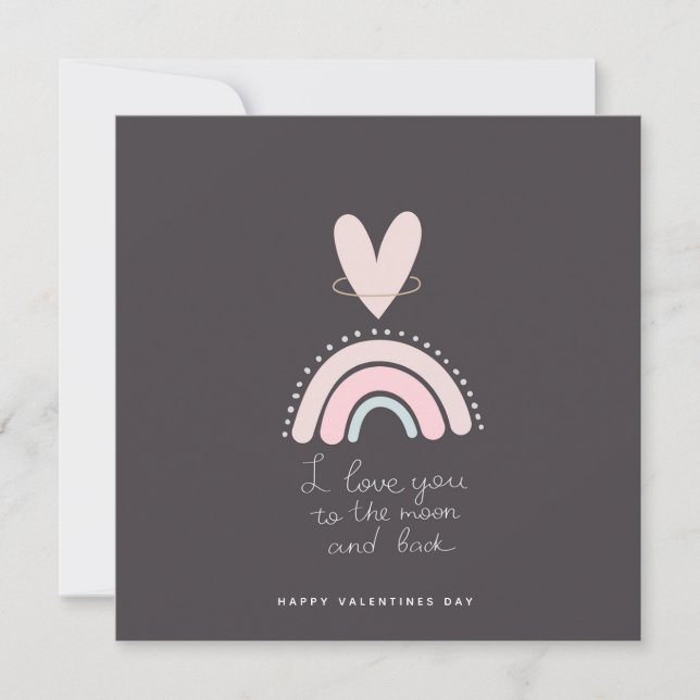 Valentines Day Card I Love you to The Moon & Back (Front)